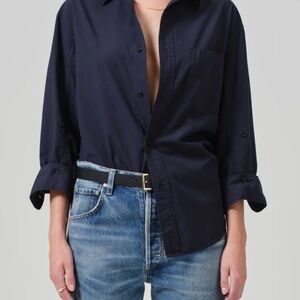 Citizens of Humanity Kayla Navy Button-Up Shirt